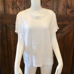 J. Crew White Linen Short Sleeve Tee